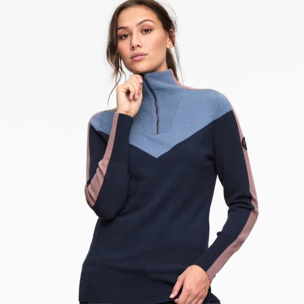 Kari Traa Voss Knit Half Zip - Ski Sweater, Apres Ski Outfit